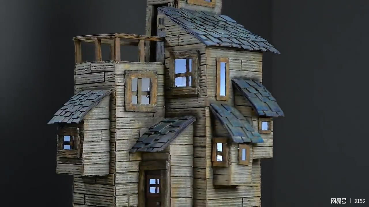 创意diy教程,用旧纸箱制作楼房模型的方法,变废为宝的