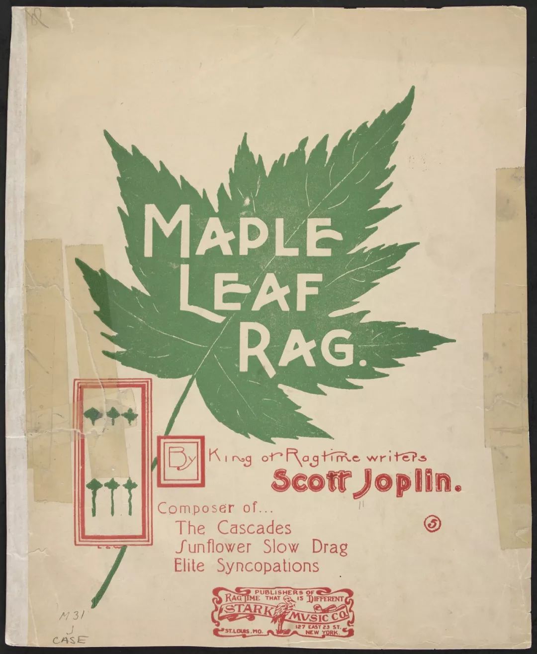 scott joplin的"maple leaf rag"封面   在录音技术普及以前