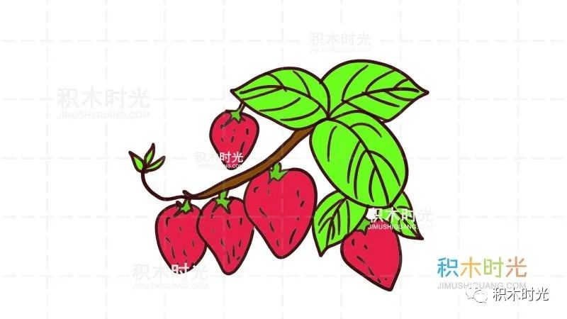 水果简笔画大全:画草莓简笔画
