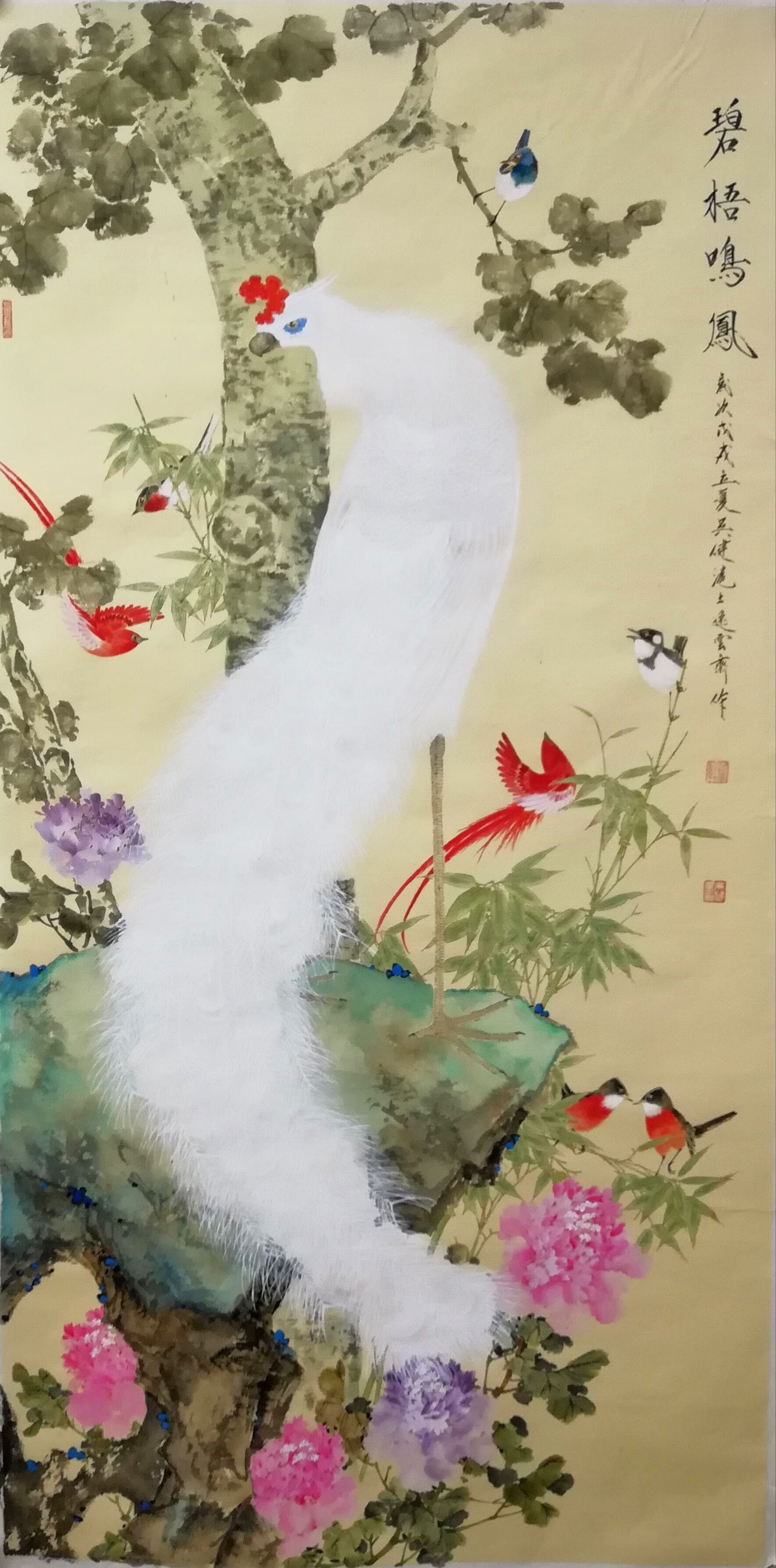 花鸟画名家吴健:17年后第3次画100只鸟和两只凤凰,只为一个目的