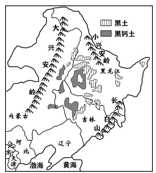 中国北方地区简图图片