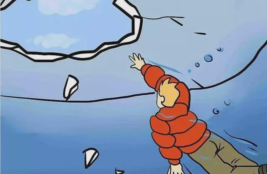 冬季防溺水卡通图片