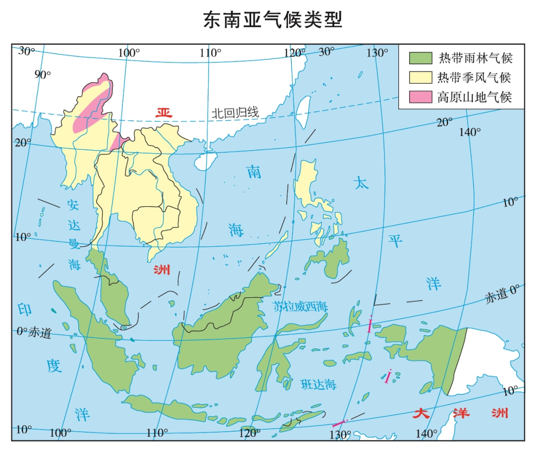 东南亚气候类型图图片