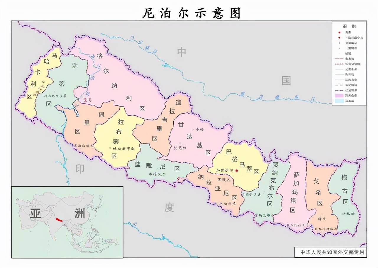 尼泊尔地图位置图片