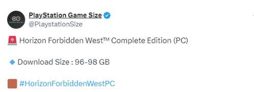 《地平线：西之绝境》PC版容量需求：96至98GB-悟饭游戏厅