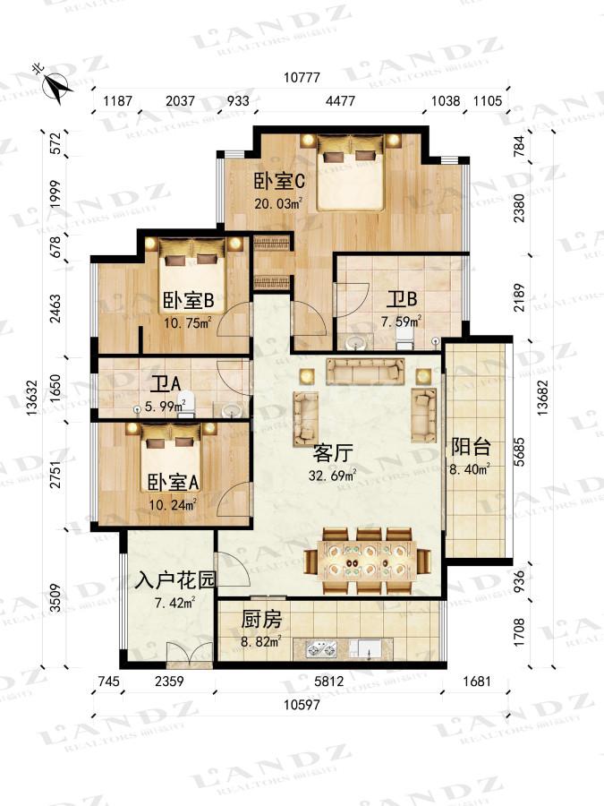 一梯两户150平方户型图图片