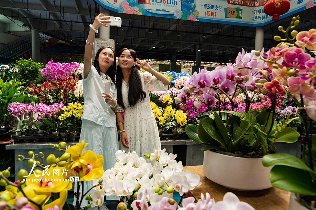 云南昆明:斗南花卉市场人头攒动