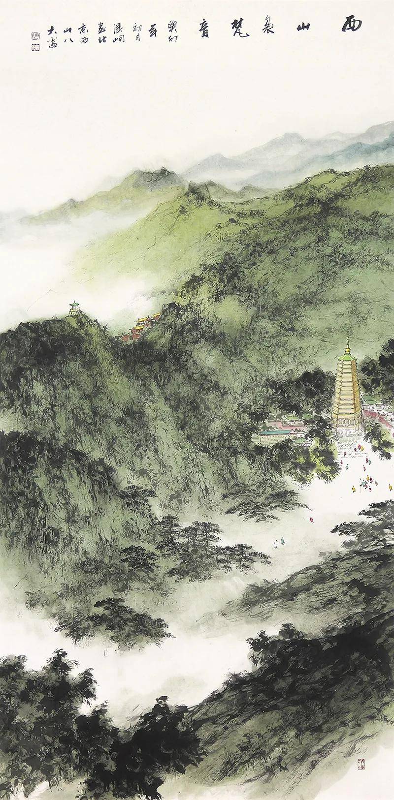 陈溪峋 西山袅梵音 134cm×66cm