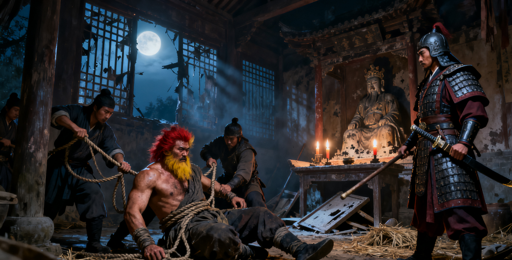 雷横一行在灵官庙捉住刘唐