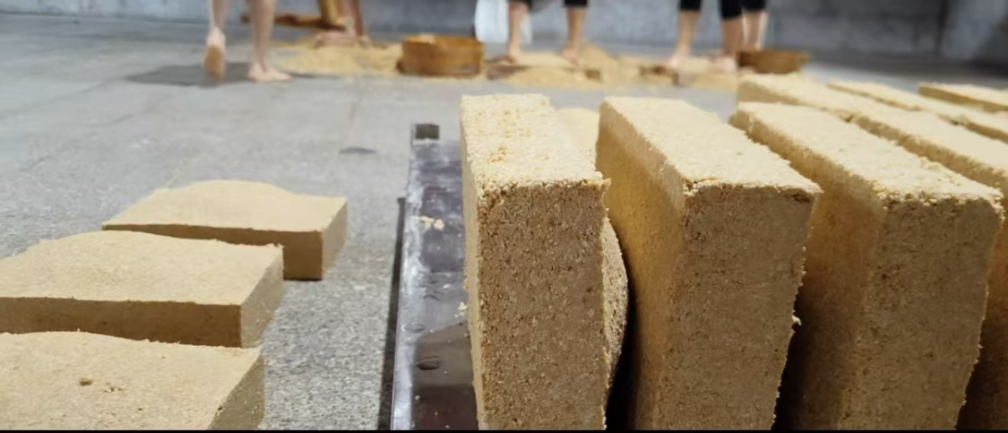 踩好的曲块放一个月后，就成了天然酵母粉。