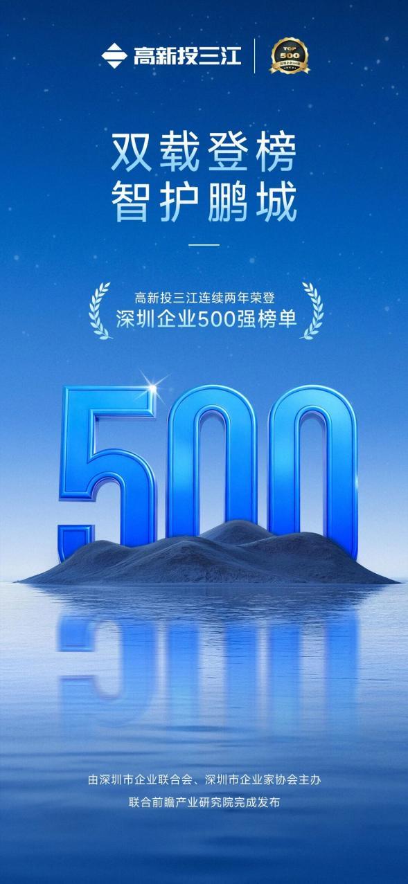再次登榜！高新投三江连续两年入选深圳企业500强