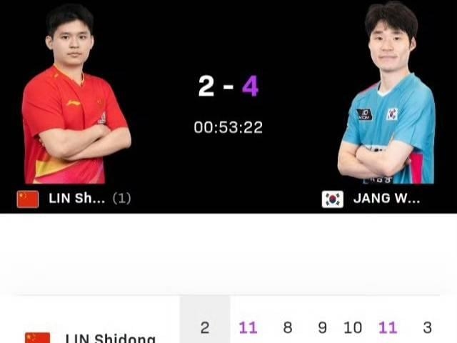 林诗栋2-4韩国名将，男单再度无缘决赛，王皓神情反应太真实！