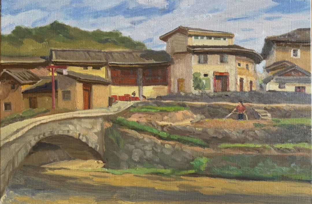 《福建土楼的下午》40cm×60cm 布面油画 2025年