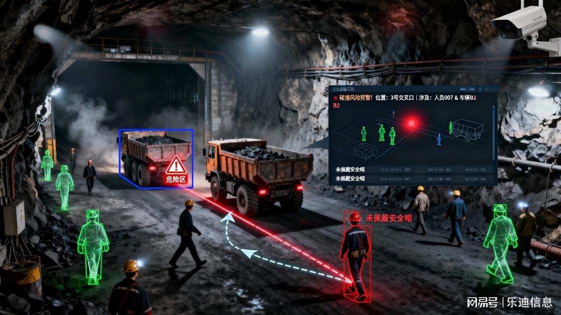 煤矿井下人车混行区域AI摄像机智能识别与风险提示