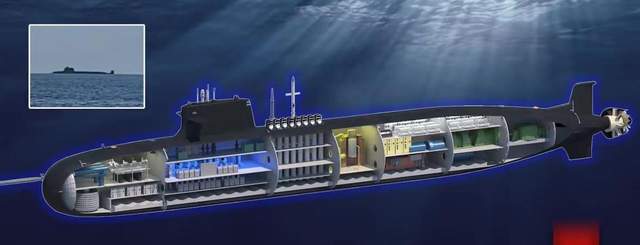 图为093B型核潜艇的结构图，图片由网友绘制。