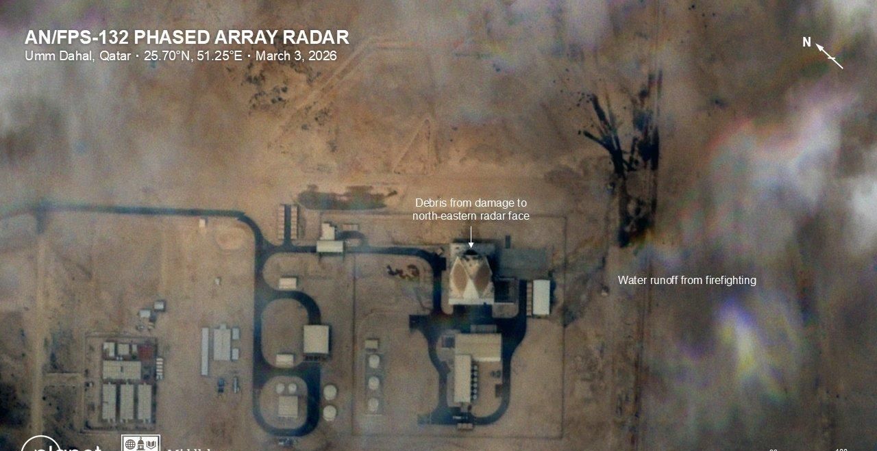 美军在卡塔尔的反导雷达被炸