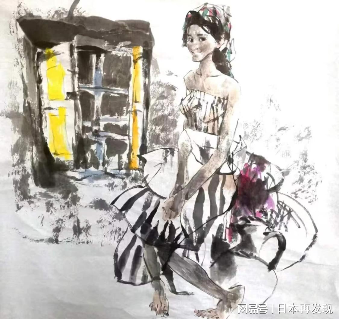 纸本 人物三 69×69cm