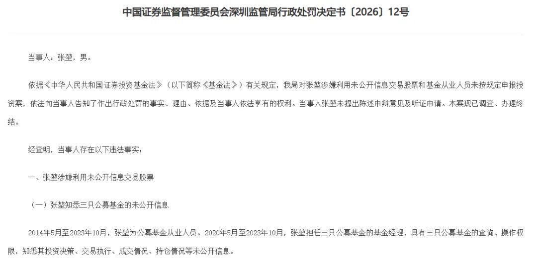 公募再曝“老鼠仓”！基金经理控制多个账户获利7.5万