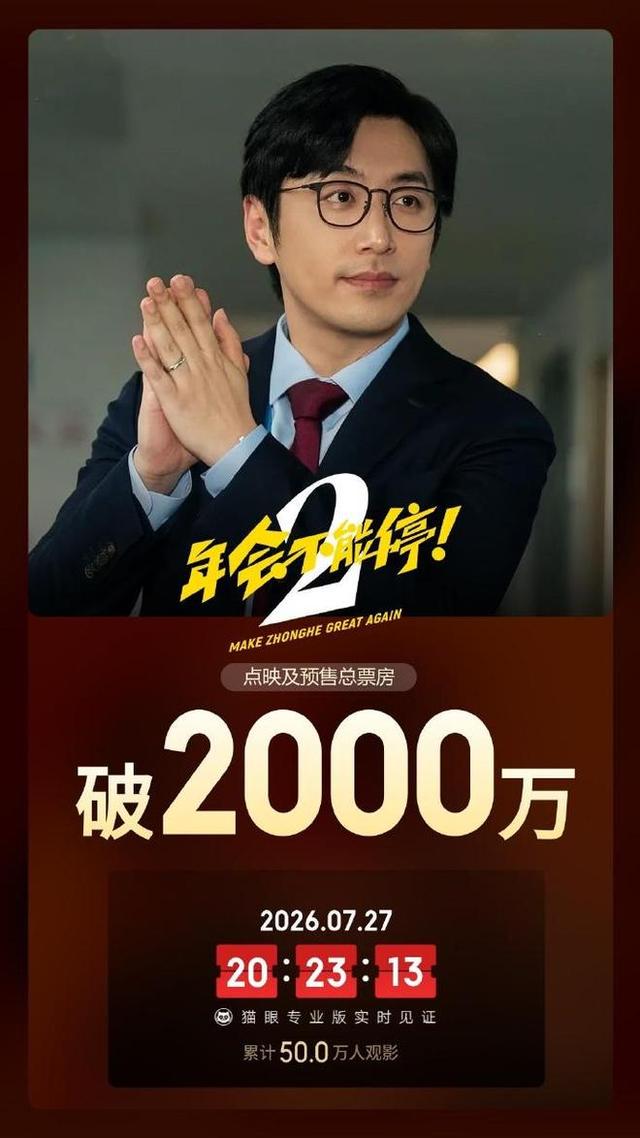 电影《年会不能停2！》点映及预售总票房破2000万