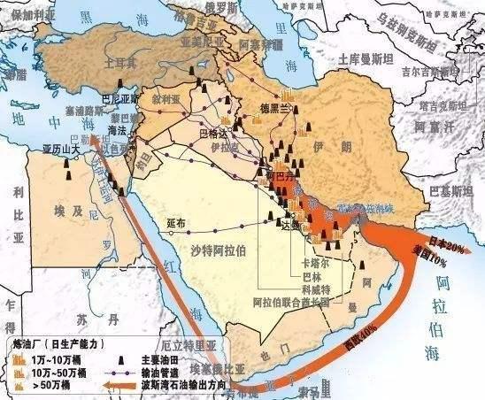 这还是上世纪80年代的地图,随着海湾地区石油管道不断增加,霍尔木兹