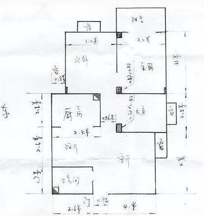 手绘户型图带尺寸