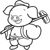 拉着吹起来的猪的绳子