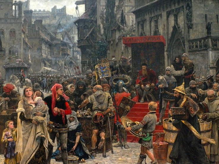 查看精彩图片中世纪末期,德意志的城市得到发展,这是欧洲北部长途贸易