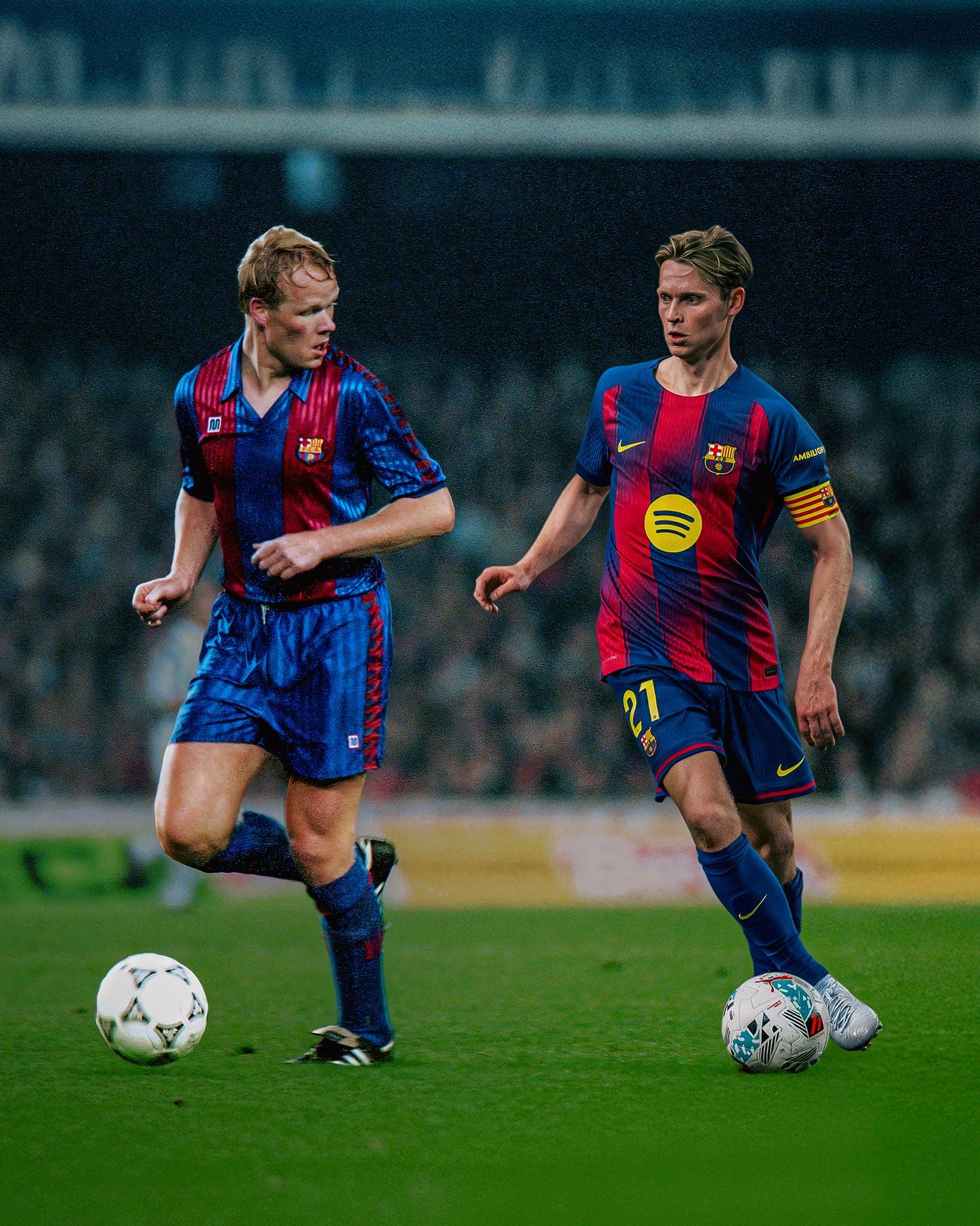 264场，德容追平科曼并列巴萨队史出场次数第二多的荷兰球员