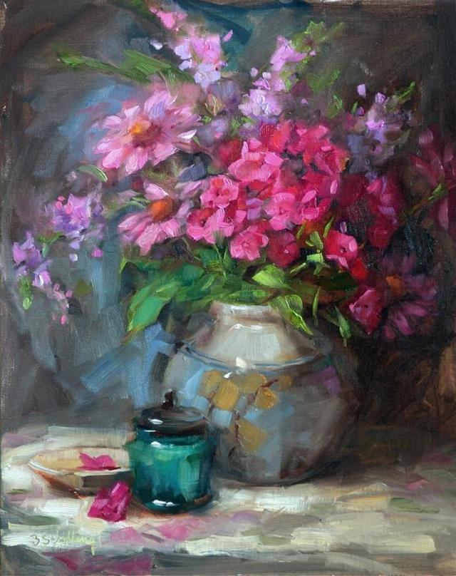 让人百看不厌的花卉静物油画