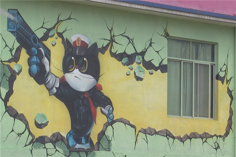 快看啊,3d彩绘"跃上"了眉山的村舍墙面啦!